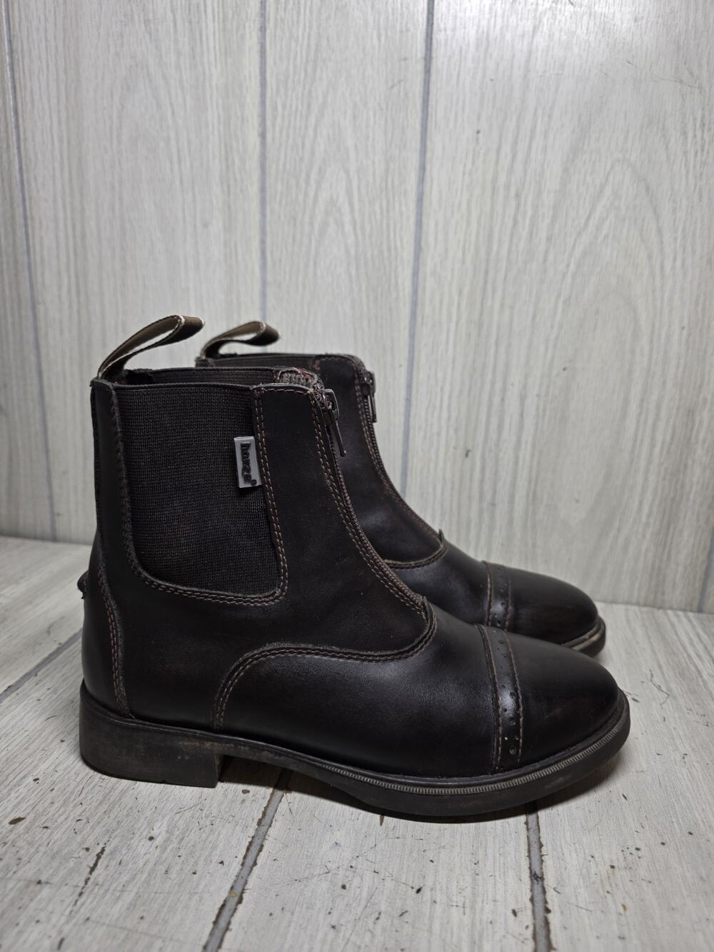 Horze Wexford Paddlock Equestian Front Zip Boots Kids Size 5 Horseback Riding